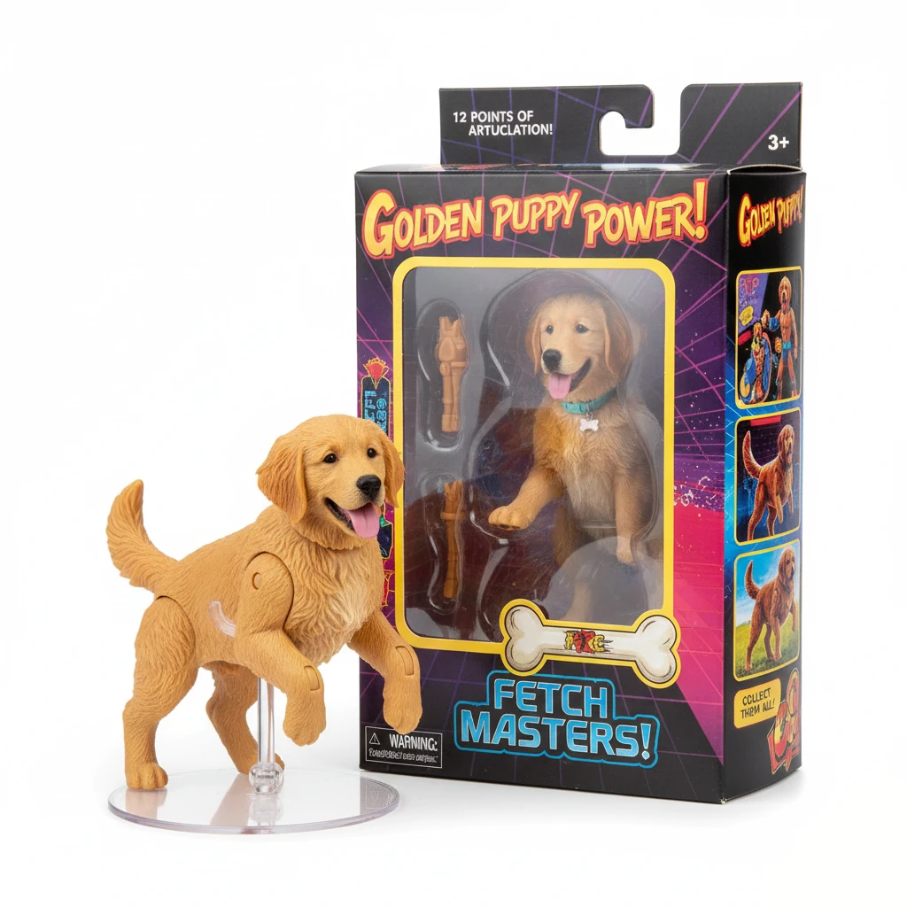 Custom Pet Action Figure: 80s/90s Retro Product Photography (Gemini Prompt)