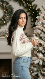 Christmas Editorial Portrait of a Confident Woman