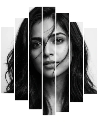 AI-generated image: Fragmented Black and White Dramatic Portrait (Gemini Prompt)