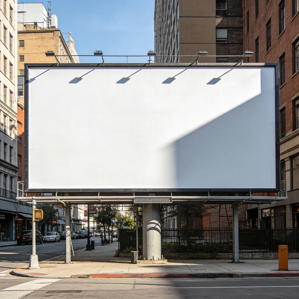 High-Resolution Blank Urban Billboard Mockup