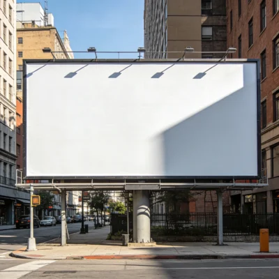 High-Resolution Blank Urban Billboard Mockup