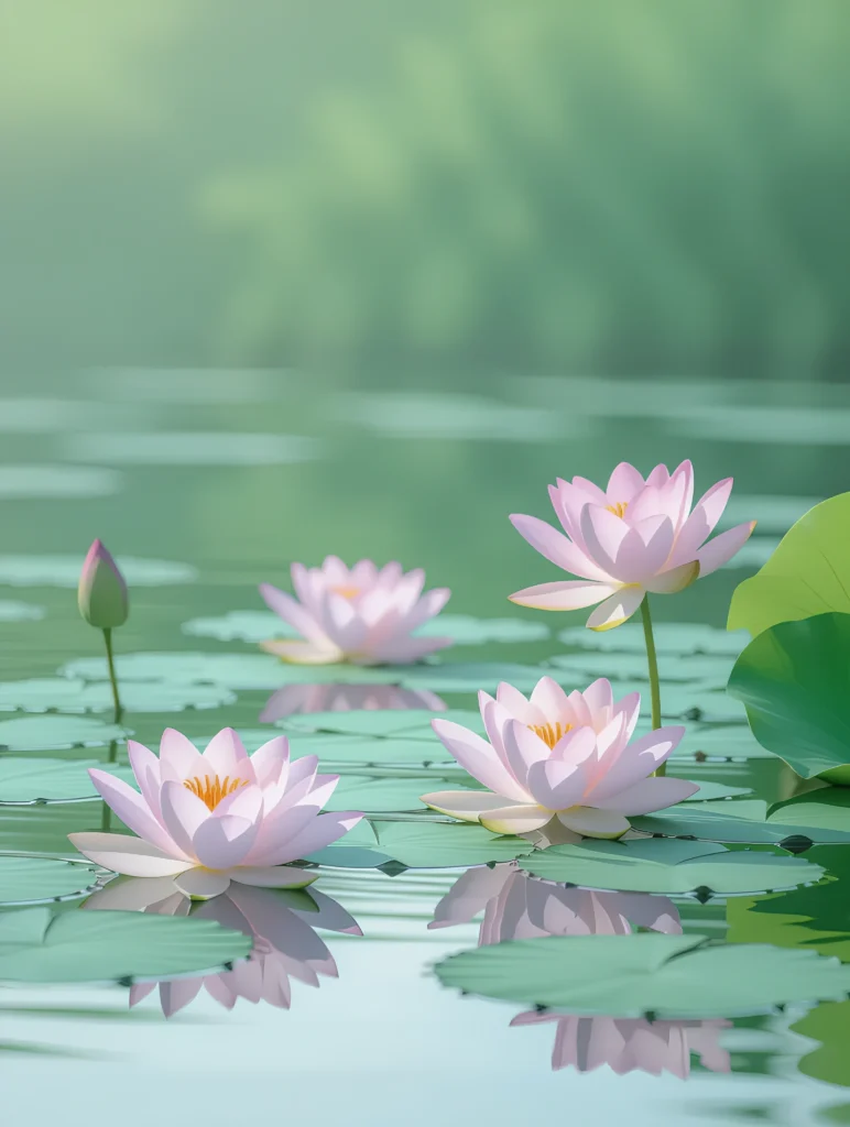 Serene Lotus Water Background for Calm Designs