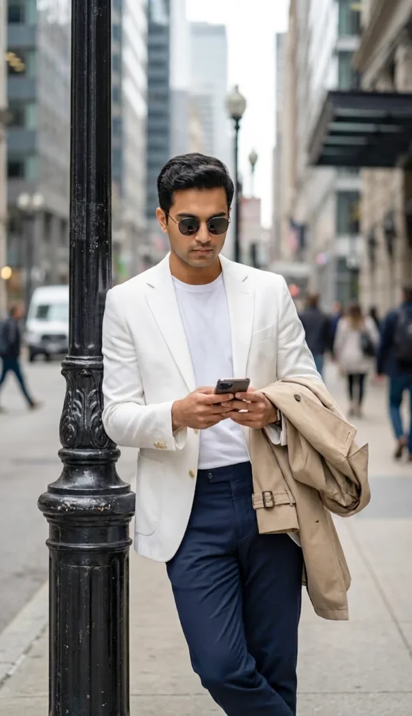 Editorial Fashion Portrait: Urban Gentleman Street Style (Gemini Prompt)