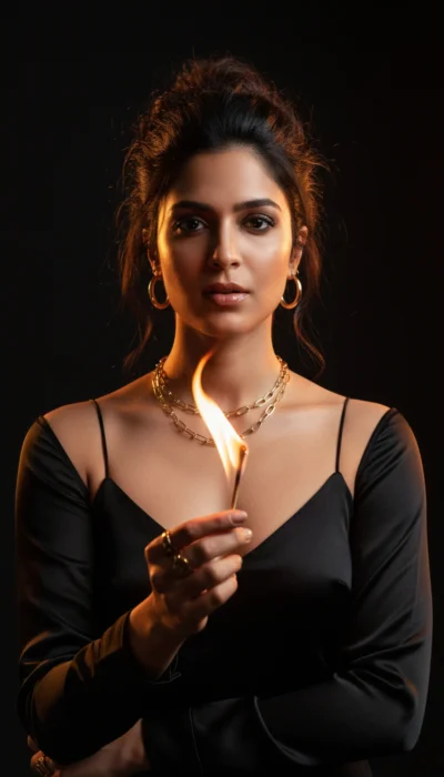 AI-generated image: Ultra-Realistic Cinematic Match Flame Portrait (Gemini Prompt)