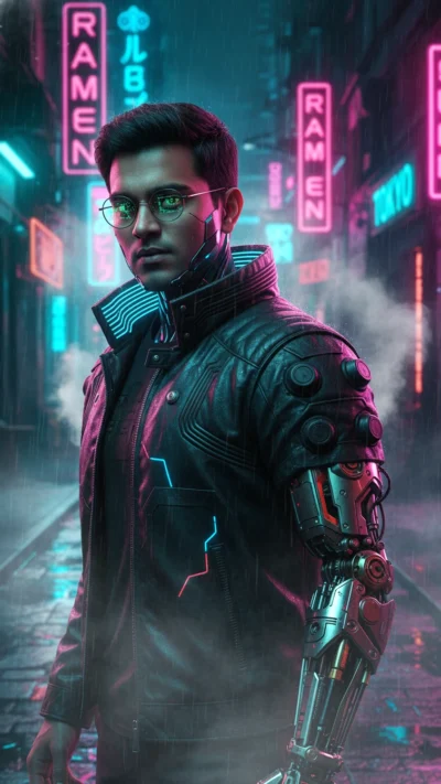 Ultra-Realistic Cyberpunk Warrior Portrait(Image Prompt)