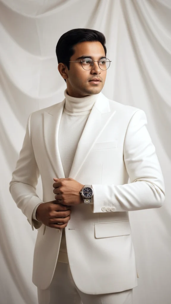 Ultra-Realistic White Monochromatic Fashion Portrait (Gemini Prompt)