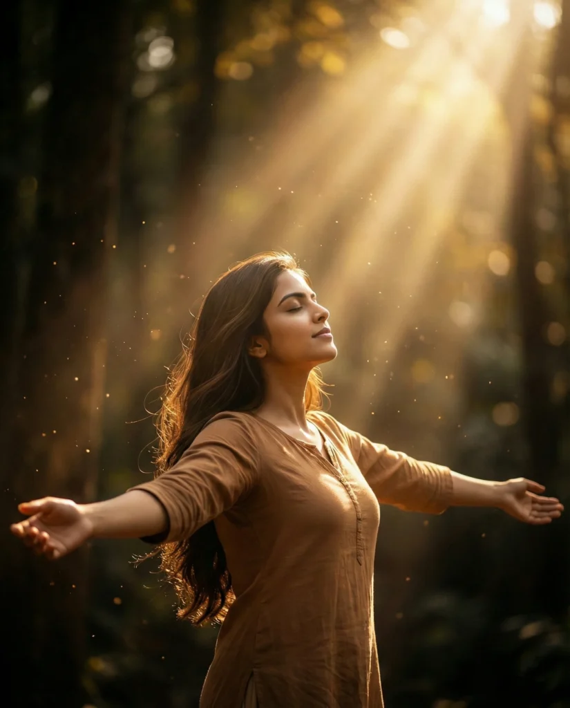 Cinematic Forest Portrait in Golden Hour Light (Gemini Prompt)