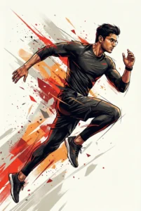 Contemporary Sports Illustration with Dynamic Motion and color