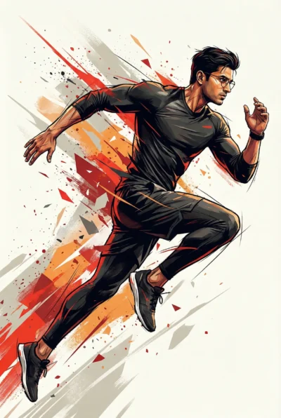 AI-generated image: Contemporary Sports Illustration with Dynamic Motion & Bold Color