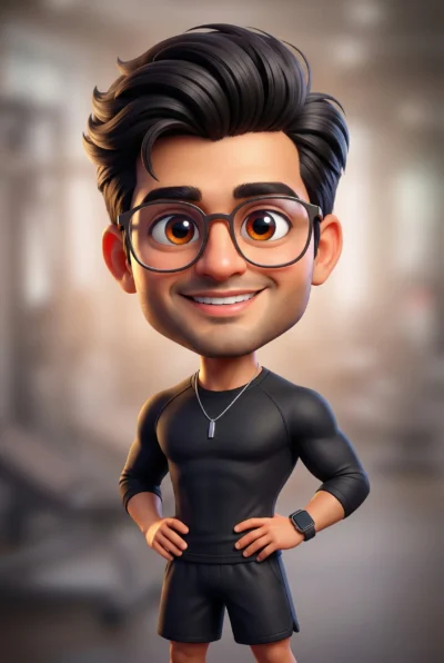 Playful 3D Caricature Portrait with Realistic Skin Shading