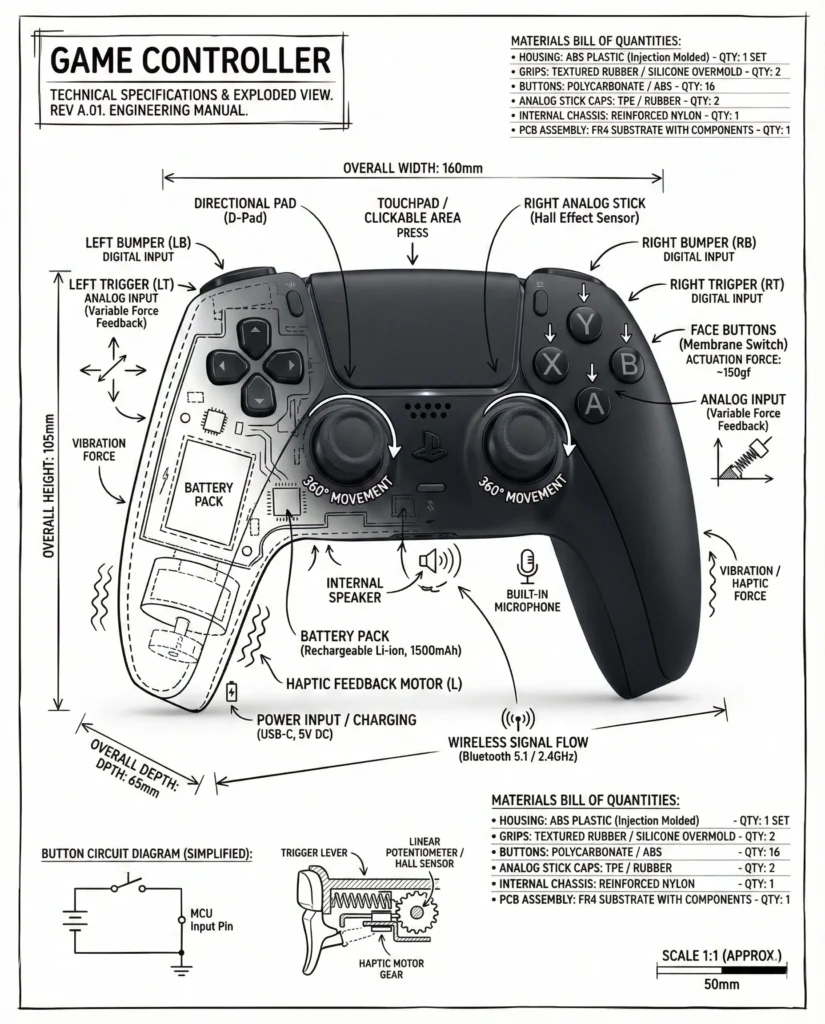 Technical Infographic Object Illustration with Architectural Line Annotations