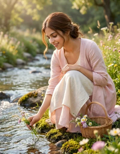 AI-generated image: Ultra-Realistic Woman by Stream Wildflower Portrait Prompt