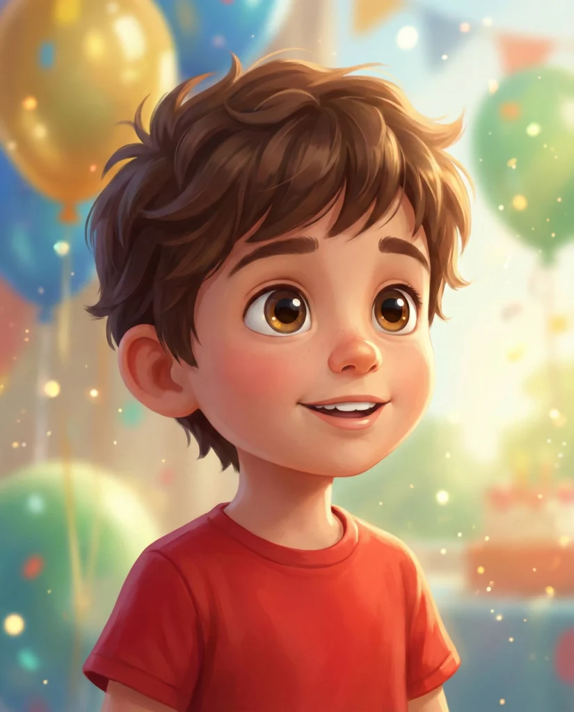 Enchanting Fantasy Portrait of a Joyful Young Boy