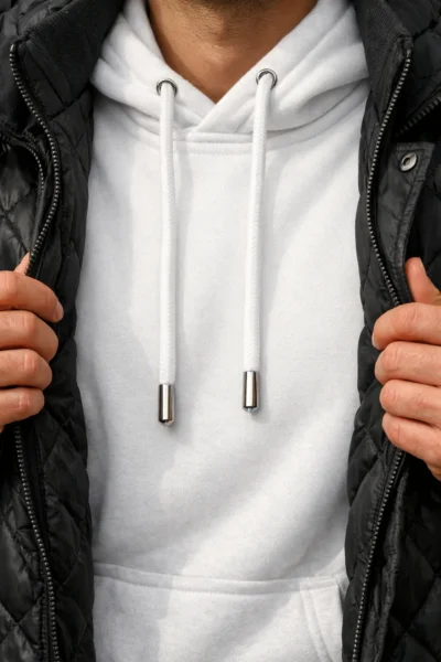 Hoodie Texture Close Up with Quilted Jacket Detail