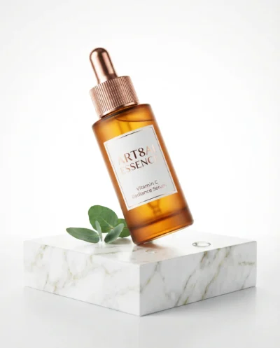  Luxury Skincare Serum Photography on White Marble in 8K