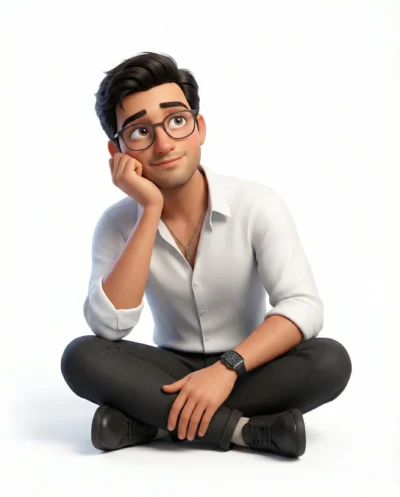 Pixar Style 3D Character Portrait on Clean White Background