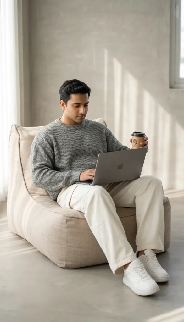 Minimalist Fashion Photography Portrait of a Stylish Male Model