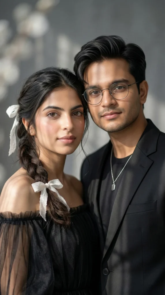 Romantic Cinematic Couple Portrait – 9:16 Soft Light Prompt