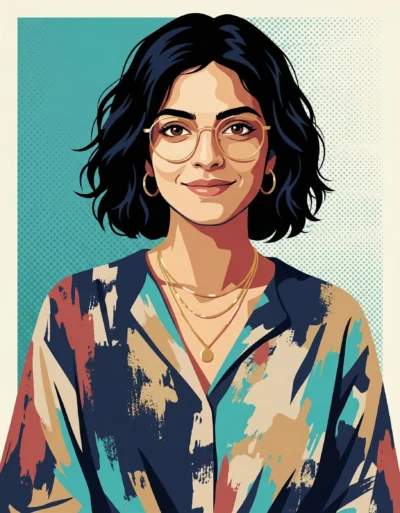 AI-generated image: Semi-Realistic Pop-Art Vector Portrait with Bohemian Vibe