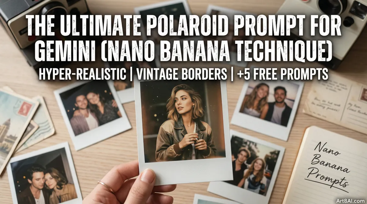 A vintage AI-generated polaroid photo with a thick white border, generated with a Gemini polaroid prompt, showing a young woman with a natural smile.