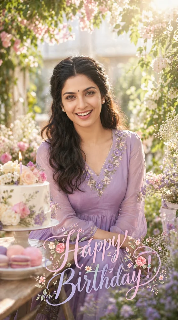 Dreamy Birthday Portrait in a Sunlit Garden