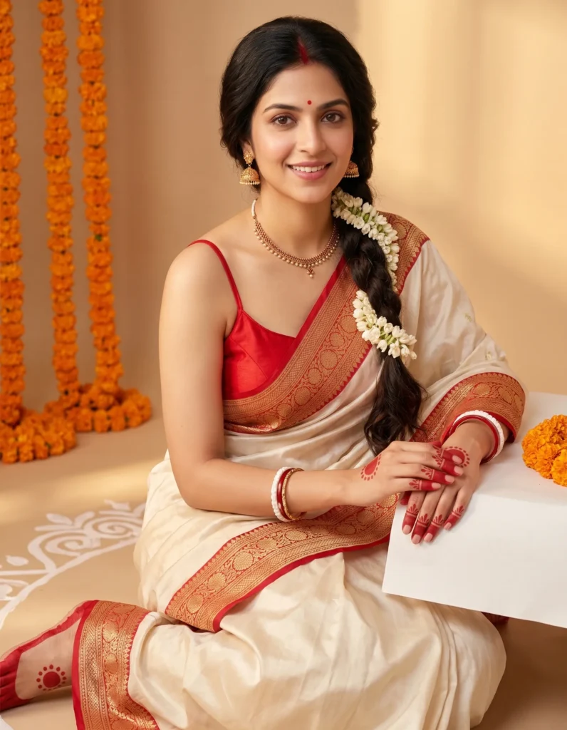 Copy This Garad Silk Saree Prompt: Cinematic Festive AI Art