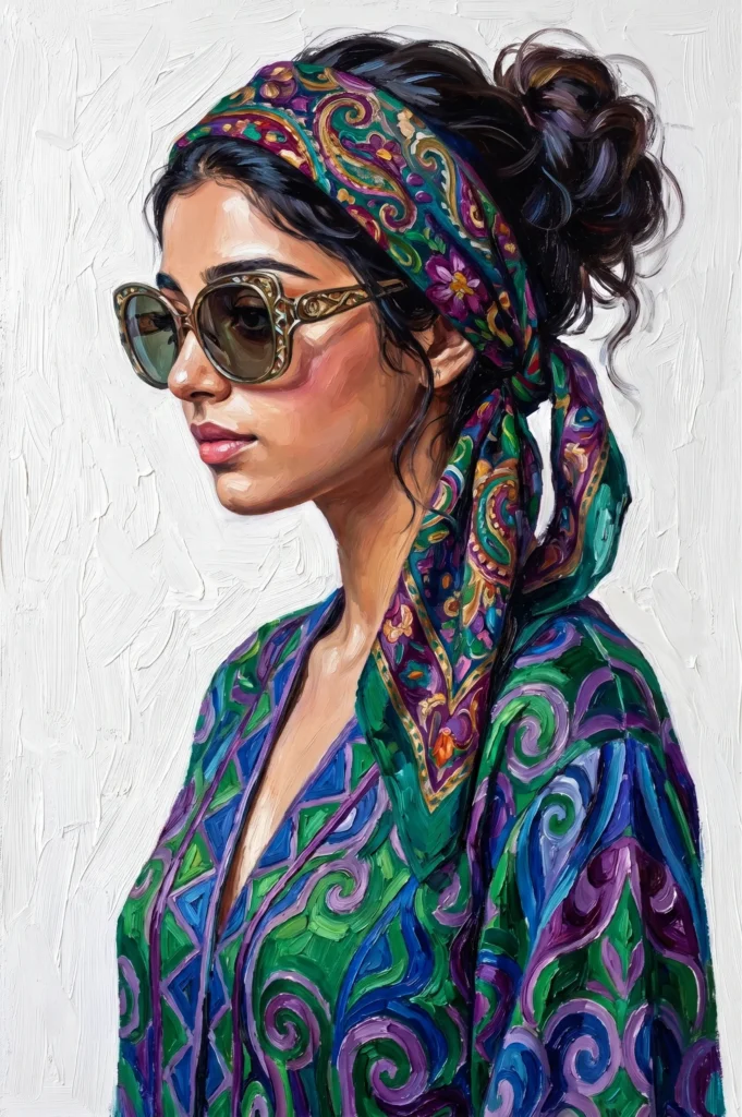 Art Nouveau Impasto Oil Painting of a Young Woman (Gemini Prompt)