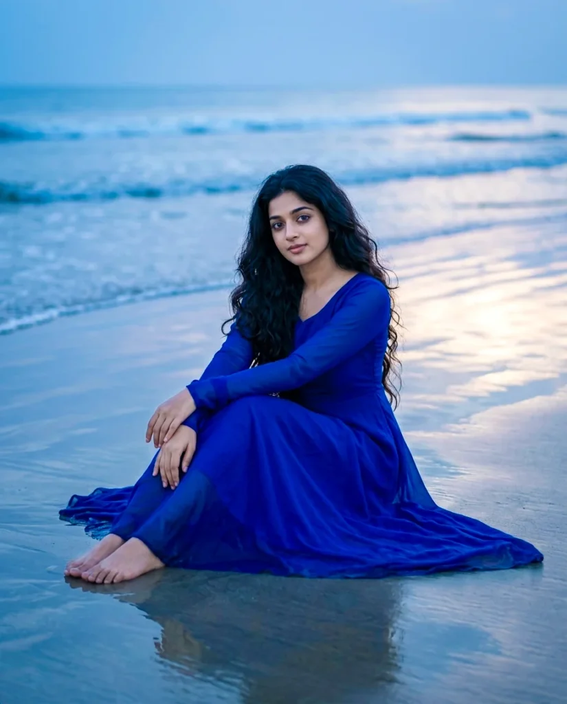 Hyper Realistic Beach Portrait at Blue Hour for Gemini