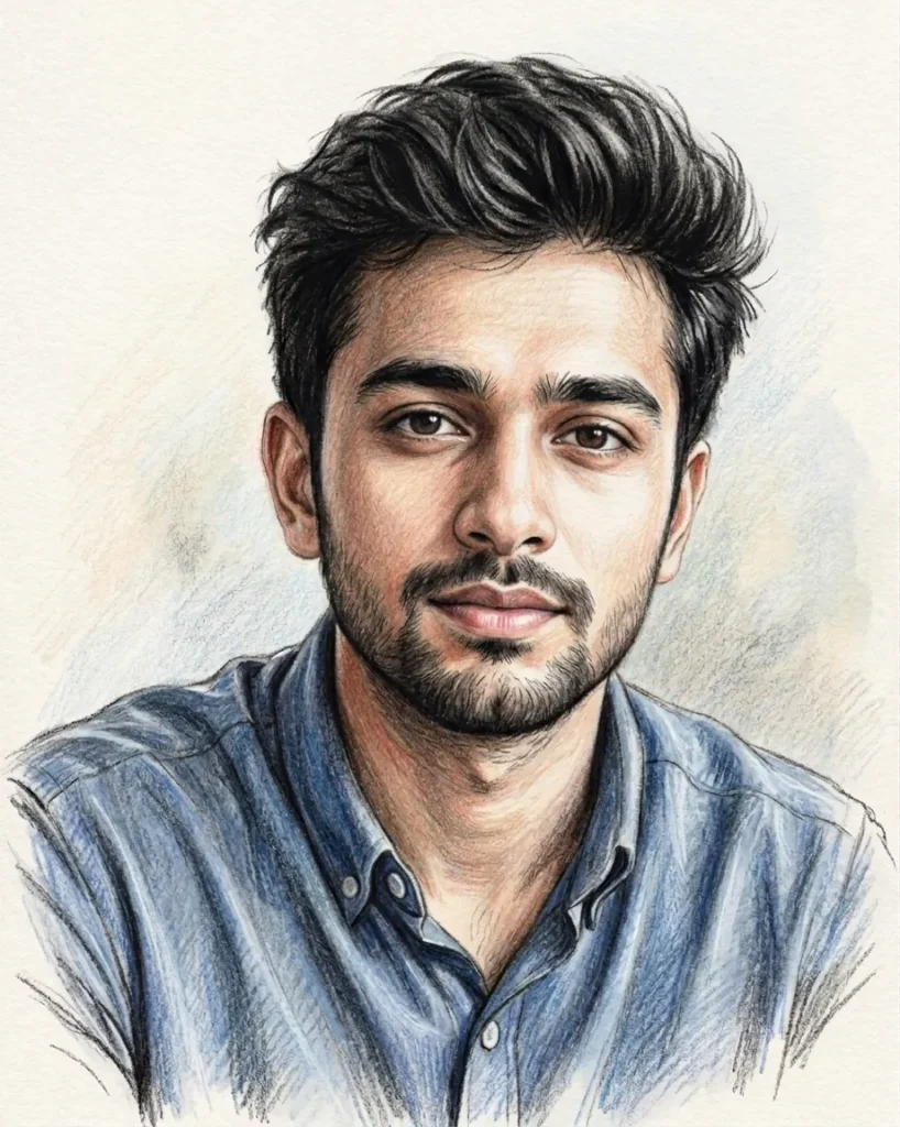Impressionistic Portrait AI Prompt: Calm Young Man