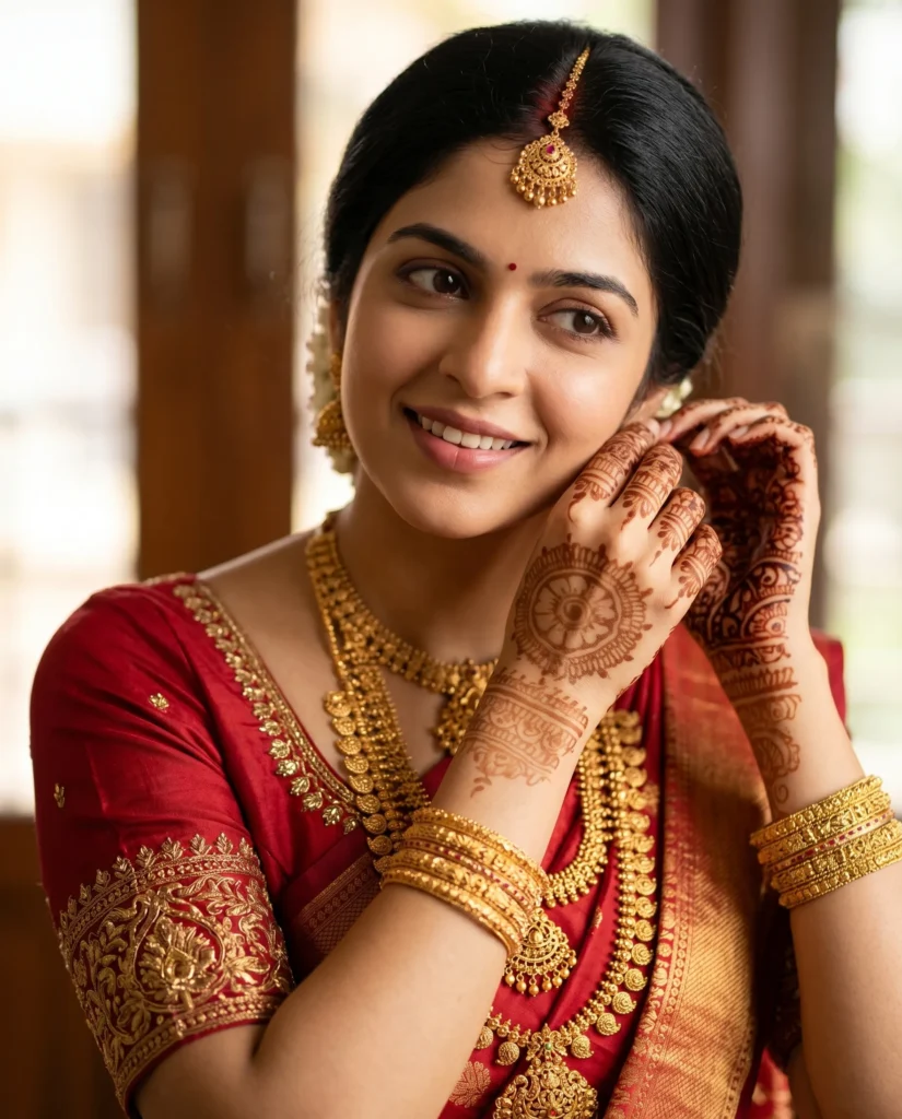 South Asian Bride Portrait AI Prompt: Ultra-Realistic DSLR
