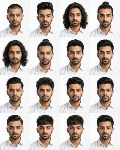AI-generated image: Ultra-Realistic Hairstyle Grid Prompt: Multi-Style Portraits