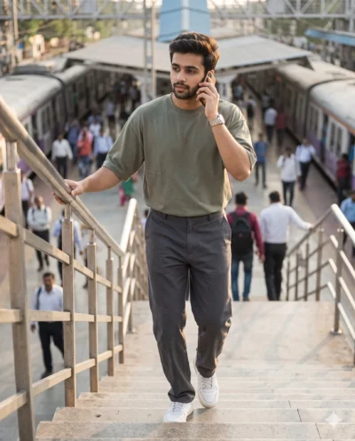 AI-generated image: Casual Prompt: Candid Railway Portrait (Natural Light, Lifestyle)