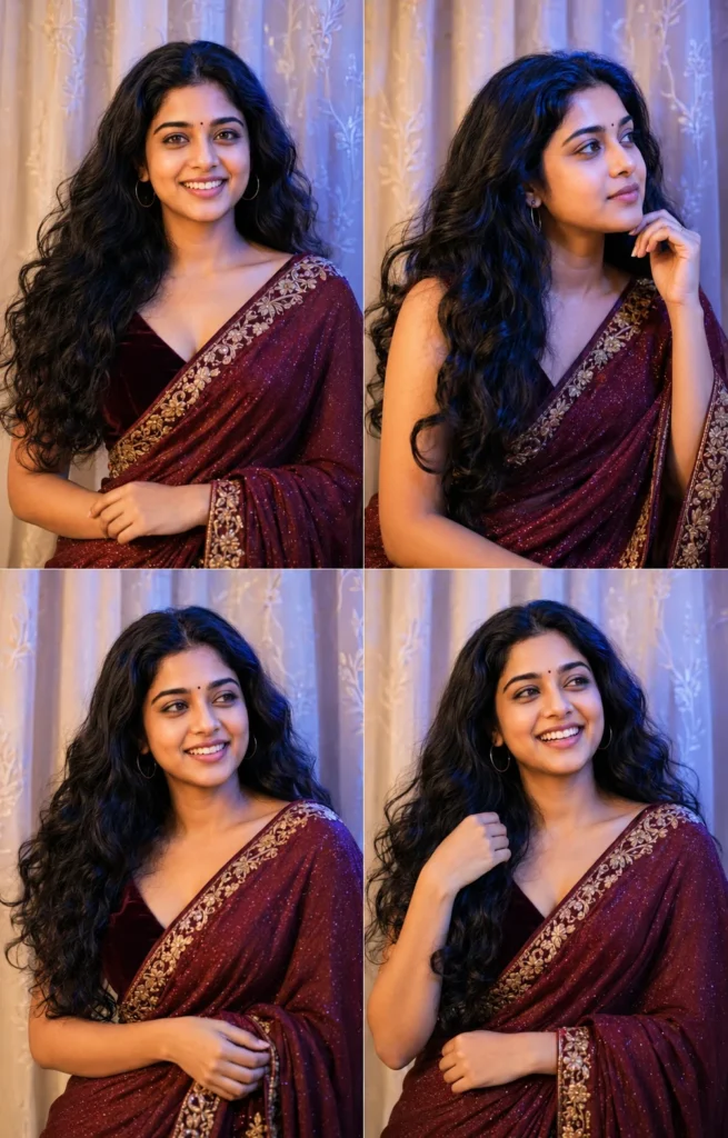 ChatGPT Saree Prompt Four Panel Portrait