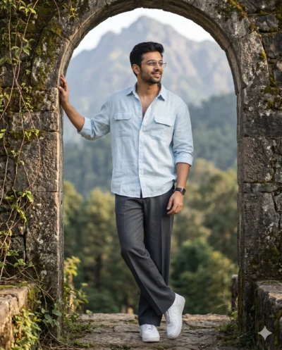 AI-generated image: Stylish Prompt: Confident Man Outdoor Portrait