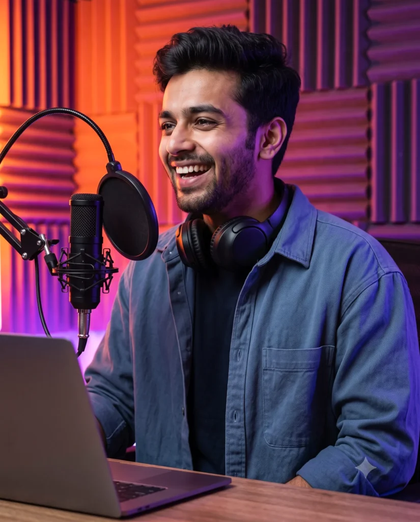 Neon Studio Prompt: Man in Recording Studio