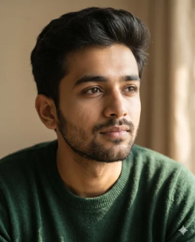 AI-generated image: Gemini DP Photo Prompt: Thoughtful Young Man Portrait