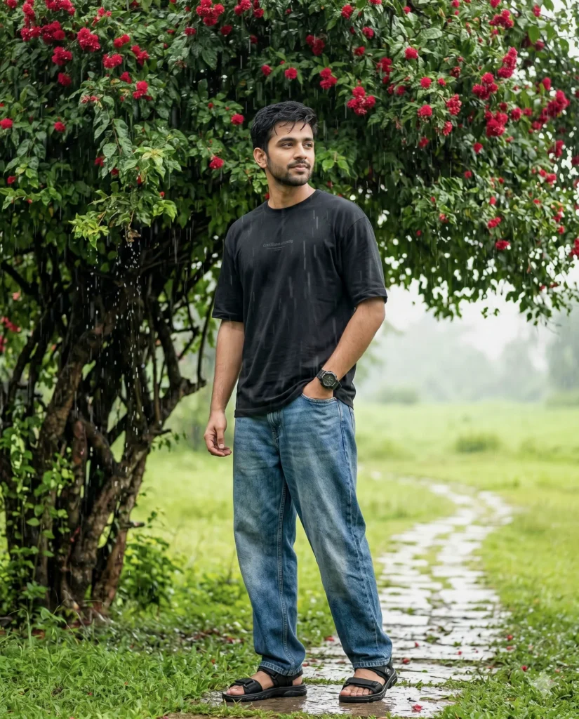 Rainy Day Prompt: Cinematic Man Portrait