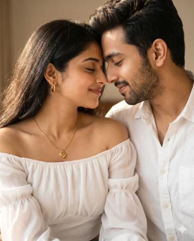 AI-generated image: Couple DP Prompt: Candid Morning Light Portrait