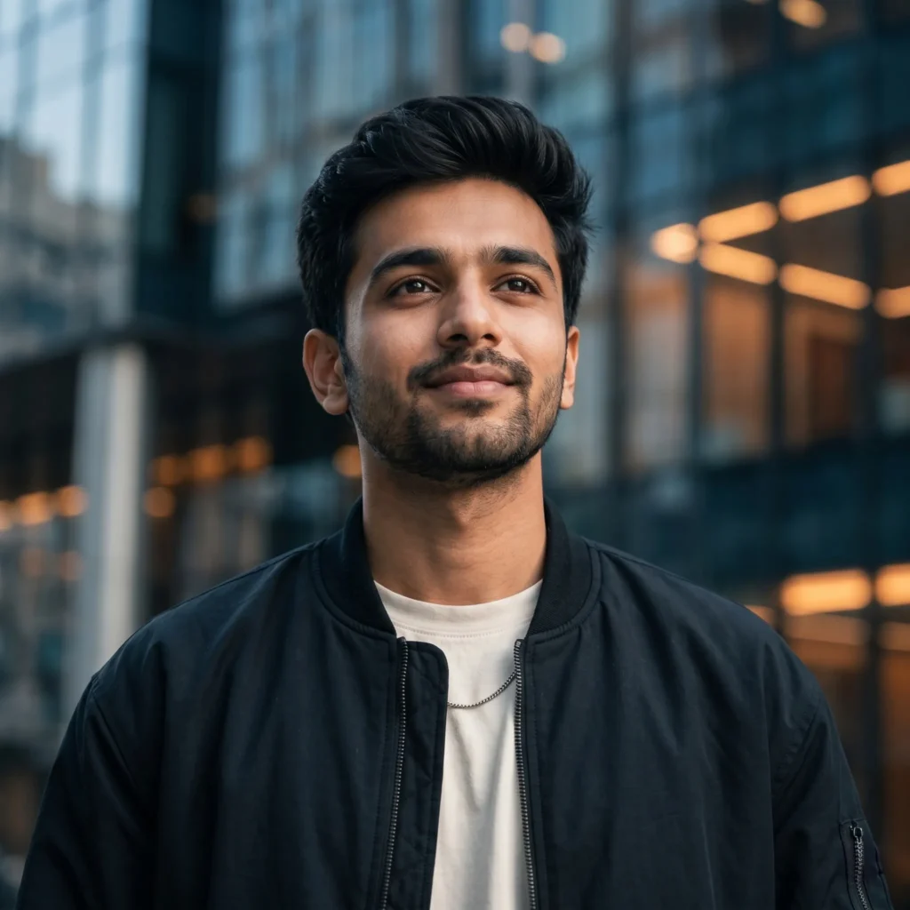 Cinematic AI Profile Picture Prompt for a Modern Gen Z Indian Man