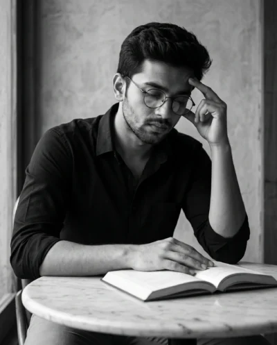 AI-generated image: The Intellectual Edit: Gemini Black and White Prompt