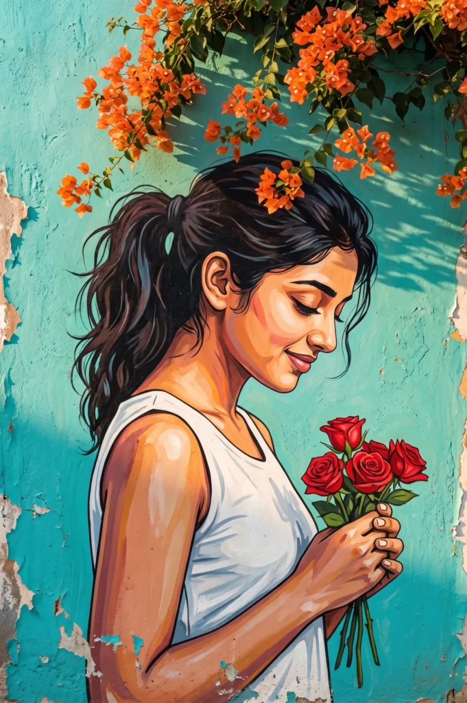 Tropical Mural Wall Painting Prompt for AI Art