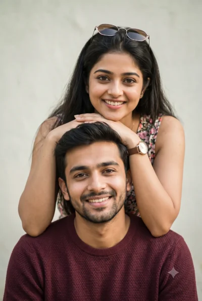 AI-generated image: Candid Couple Portrait Prompt for Realistic Photos