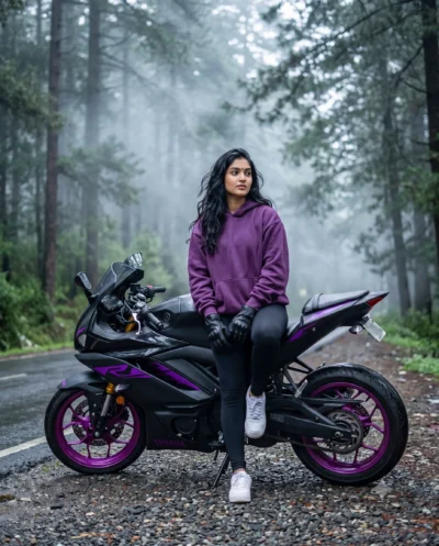 Cinematic Gemini Bike Prompt for Moody Forest Portrait