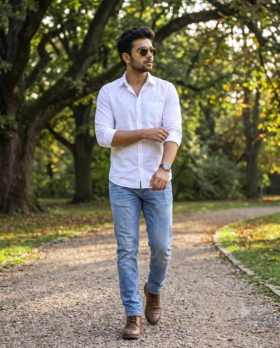 Cinematic Man Walking Prompt for Outdoor Portraits