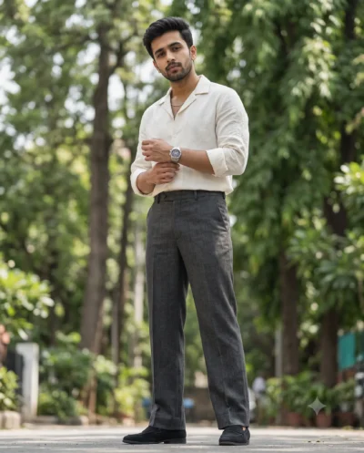 Low Angle Shot Prompt: Men’s Luxury Fashion Editorial