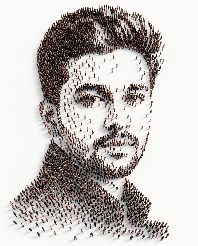 Surrealist Portrait Prompt: Minimalist Male Silhouette