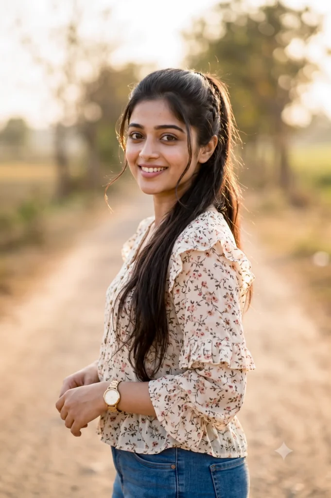 Outdoor Woman Portrait Prompt for Golden Hour Photos