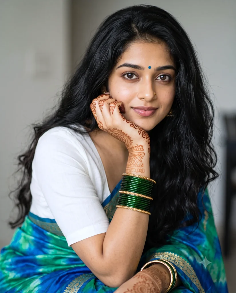 Cinematic Woman Gemini AI Saree Prompt Portrait