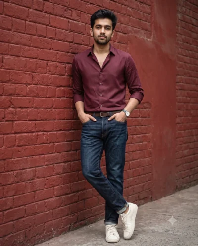 Red Theme Prompt: Men’s Fashion Portrait