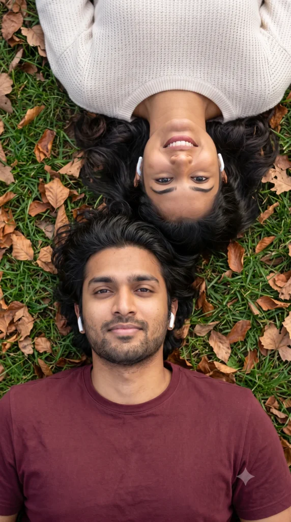 Cinematic Overhead Couple Autumn Prompt